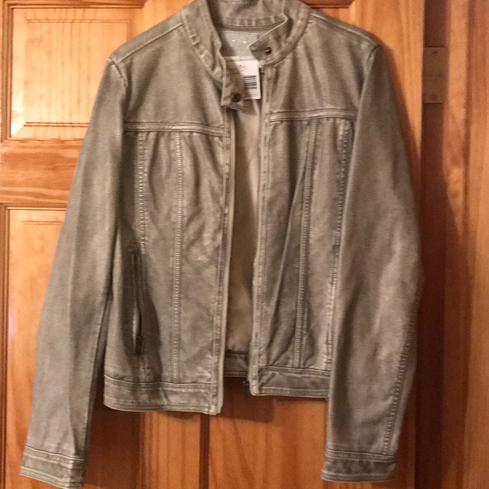 Faux-leather jacket